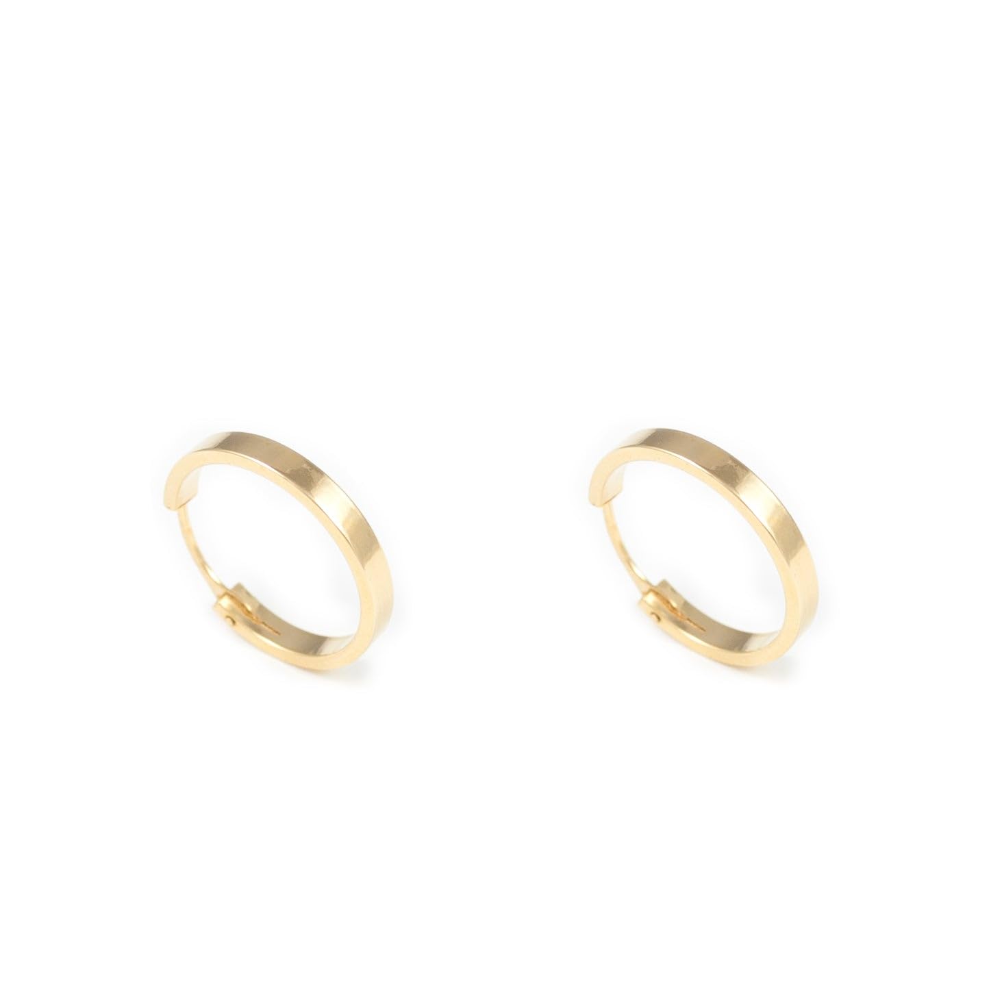 Pendientes niña oro aro tabla liso de 14X2 mm para regalo 8
