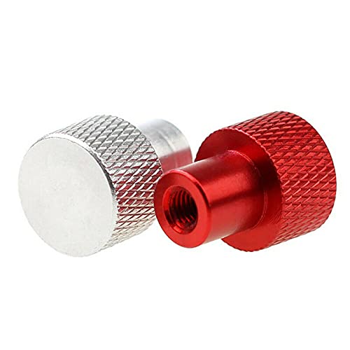 Blind Hole Hand Nut Aluminum Alloy Knurled Step Nut with Collar Thumb Nuts M3 M4 M5 M6 M8 M10 1Pcs(Red,M3x12x12mm)