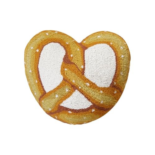 Pretzel Hooked Wool Throw Pillow with Insert