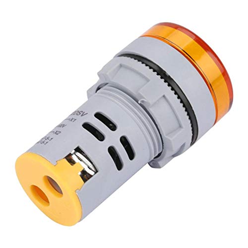 Image of Digital Mini LED Display Voltmeter, DC 6-100V LED Voltmeter Light Digital Display DC Voltage Meter Indicator Round Lamp Tester (Yellow)
