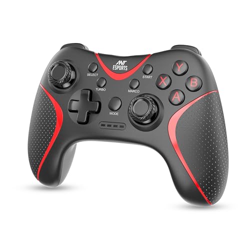 Ant Esports GPL300 Wireless Gamepad for PC, PS3, Android TV, Windows 11/10/8/7 – 2.4GHz USB Controller with Dual Vibration, Turbo Mode, Rechargeable Battery, Plug & Play (Black)