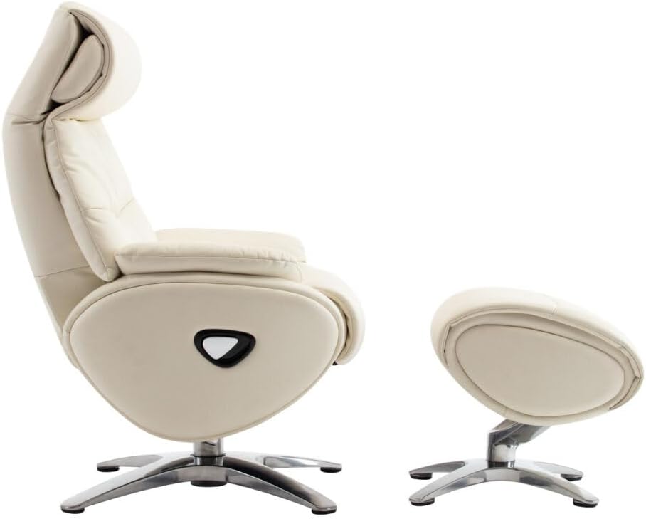 BarcaLounger Adler Pedestal Recliner and Ottoman in reclined position