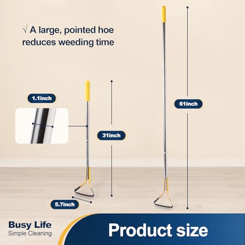 image for Yocada Hoe Garden Tool Hoe 61” Long Handle Stainless Steel Hoe Heavy
