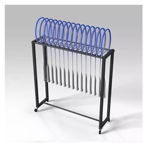 Support rangement raquettes badminton robuste en acier vertical