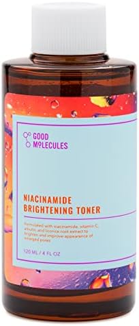 Good Molecules Niacinamide Brightening Toner 120ml/4oz - Facial Toner with Niacinamide, Vitamin C, and Arbutin for Even Texture, Tone - Skin Care for Face for Hyperpigmentation and Enlarged Pores