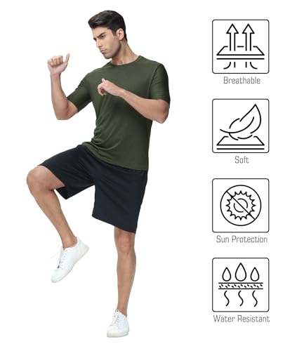 Image of Kinglaman 1 /4 /5 /6 Pack Men's Workout Gym Dry Fit Short Sleeve T Shirts | Quick Dry Fabric, Breathable Mesh, Moisture Wicking, Athletic Regular Fit, for Training, Running, All Sports Activities