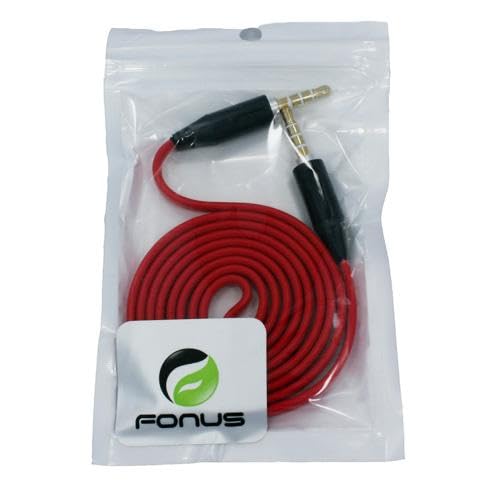 Cable Auxiliar 3.5mm plano rojo compatible con Lively Jitterbug miniatura 3