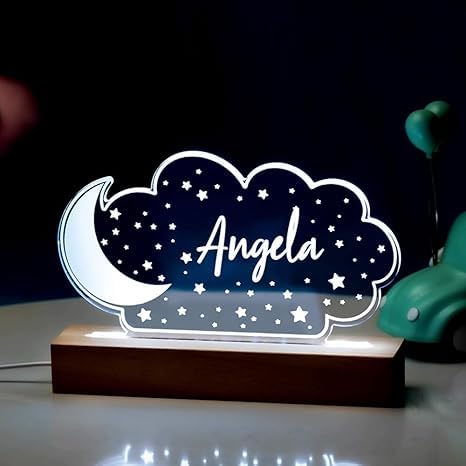Lámpara de noche para niños Moon and Stars con luz LED miniatura 3