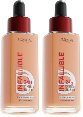 Image of L'Oreal Paris Infallible 24H Tinted Serum Foundation, 4.5-5.5 Medium Nude (Pack of 2)