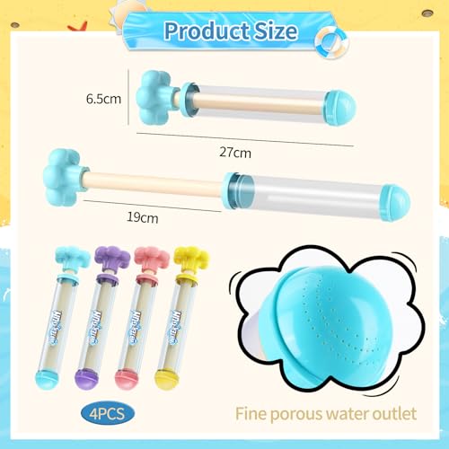 4 Stück Feuerwerks Wasserpistole Spielzeug, 2025 Neu Romantische Feuerwerks Wassersprühspielzeug für Kinder Erwachsene, Feuerwerk Wasserspritzpistole, Wasserspielzeug für Outdoor, Pool, Party, Strand