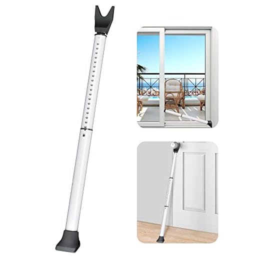 AceMining Upgraded Door Security Bar & Sliding Patio Door Security Bar, Heavy Duty Security Door Stoppers Adjustable Door Jammer Security Bar for Home, Apartment, Travel (1 Pack)