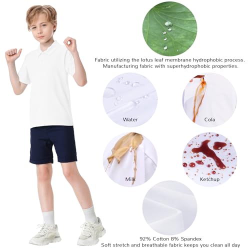 Dreammonkey Toddler to Youth Stain Resistant Polo Shirts Kids Collared Golf T-Shirt School Uniform for Boys and Girls2