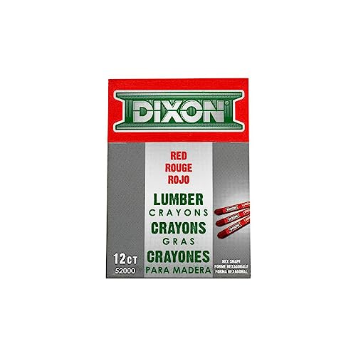 Dixon 52000 Lumber Marking Crayons, Red, 4-1/2 x 1/2" Hex, Pack of 12 by Dixon - Used condition - CA$12.97