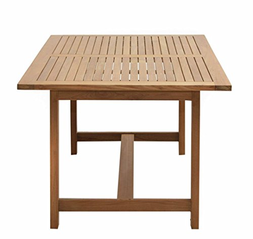Ploß Ploß Teakholz-Tisch Pasadena - Premium Gartentisch mit FSC-Zertifikat - Terrassentisch aus hochwertigem Naturholz - Esstisch in Braun für 8 Personen - Teak-Gartenmöbel mit polierter Oberfläche