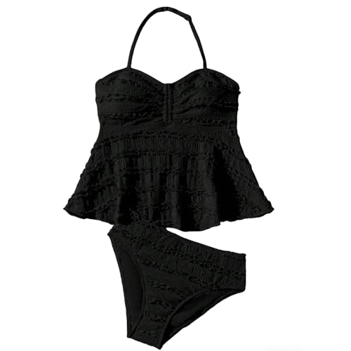 Tankini acanalado de niñas para jugar cómodamente en la playa este verano