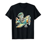 Halloween Skeleton Airplane Pilot T-Shirt