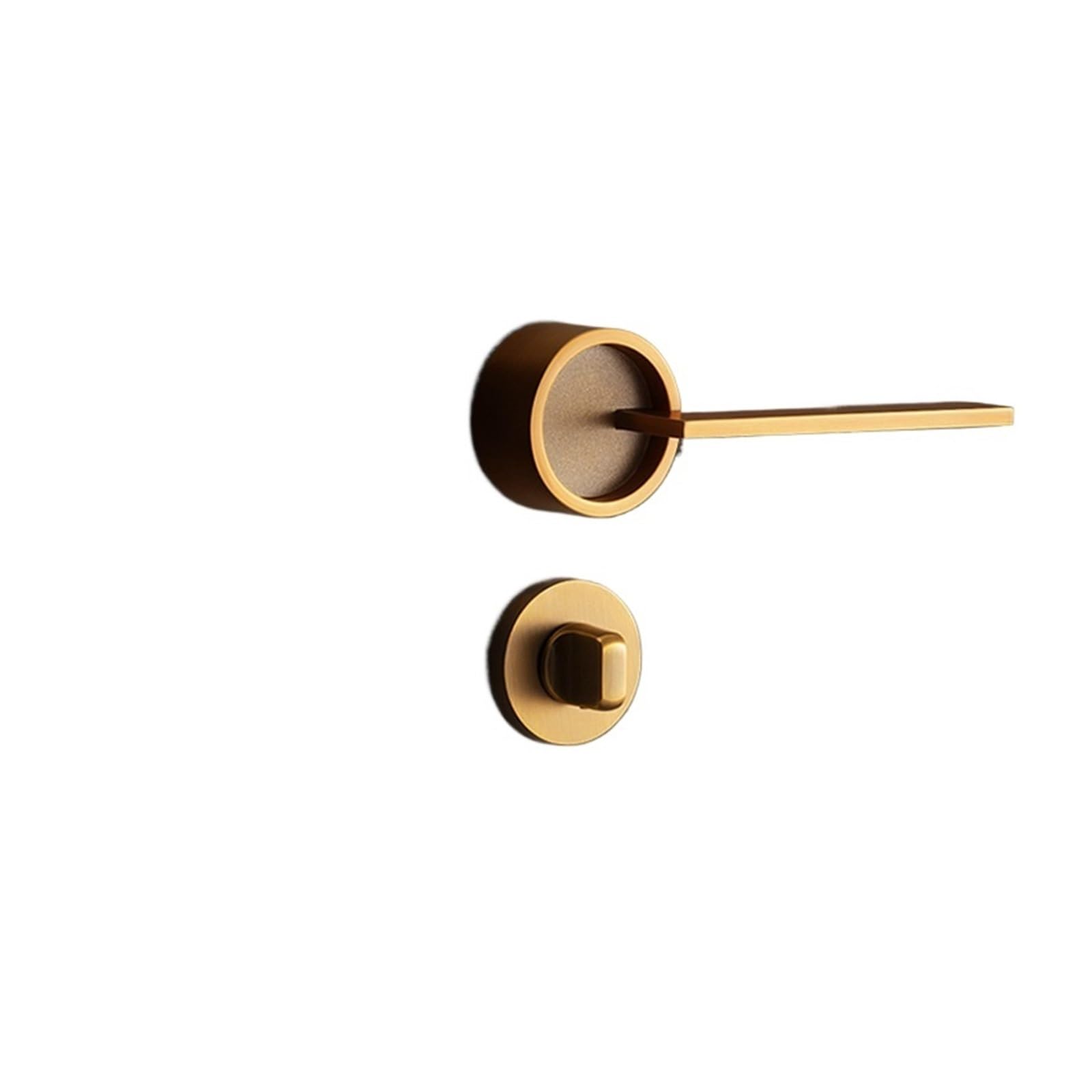 ZONSHJDKR Split Single-Sided Zinc Alloy Invisible Door Lock Wooden Secret Indoor Room Bedroom Handle(Type A Yellow Bronze)