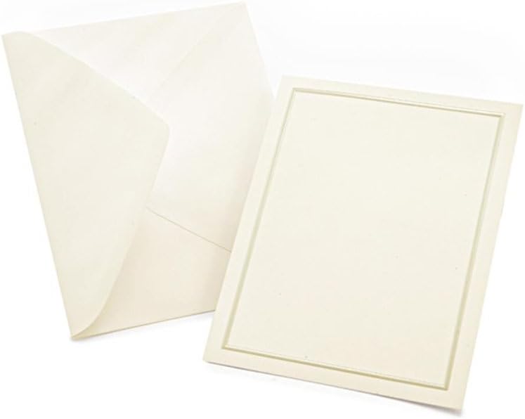 Gartner Studios Pearl Foil Border Print at Home All-Purpose Cards, Ivory/Cream, 4.25 x 5.5 inches