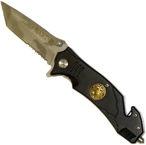 U.S. Marines Tactical Serrated Spring Assisted Knife