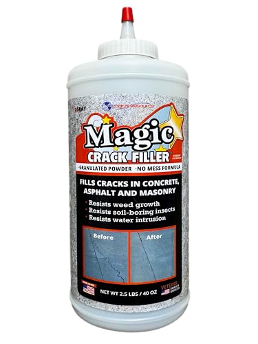Gray Concrete Magic Crack Filler 2.5LB Bottle, Repair Any Crack in Driveway Patio Concrete, Easy Install No-Tool Application, No Mess Solution,