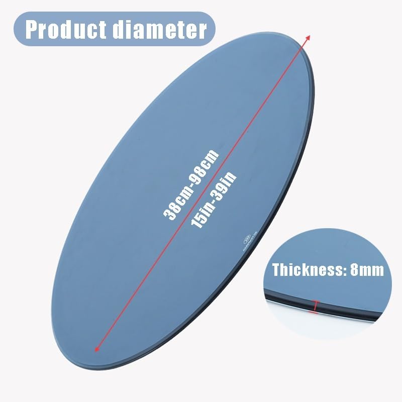Round Tempered Glass Table Top 20" 25" 30" Gray-Blue Glass Replacement Top, Radius Corners Tabletop for Coffee Tables/Dining Tables(380mm(15in))