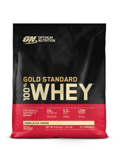 Optimum Nutrition Gold Standard 100% Whey Protein Vanilla Ice Cream - 10 lbs