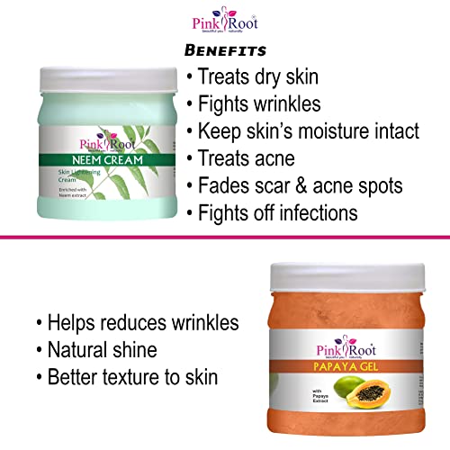 Image of Pink Root Neem Cream 500gm with Papaya Gel 500gm