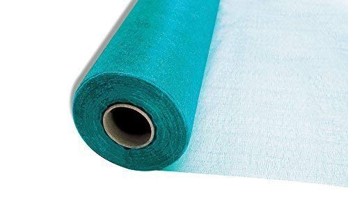 Trimming Shop Organza Roll Snow Sheer Glitter Fabric 25m x 29cm for Wedding Venue, Chair Bow Sash, Table Runner, Christmas Event, Party Decoration, DIY Craft Projects, Turquoise Blue