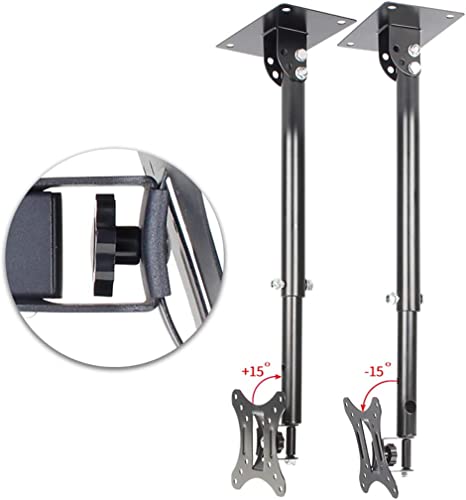 Support TV plafond orientable 12-32 pouces - Fixation télescopique écran LCD - 3