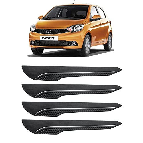 Image of AOSIS-Car Bumper Protector /Bumper Guard for Tata Tiago with Single Chrome Stripe (4-Pcs)