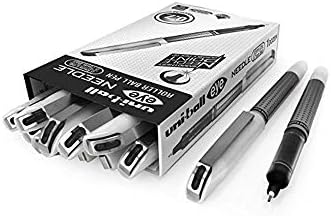 Uni-Ball UB-185S 0.5mm Tip Micro Point Eye Needle Stainless Steel Pen - Black (Pack of 14)