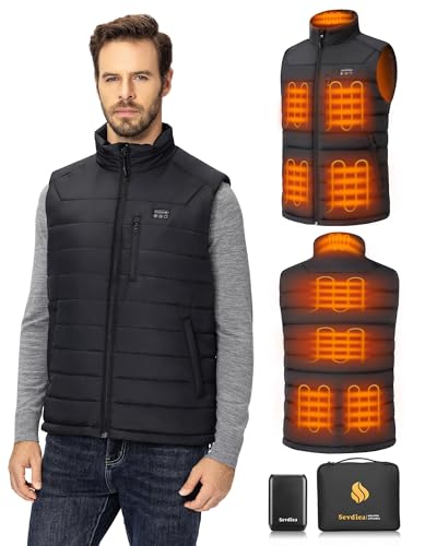 Sevdiea Men’s Heated Vest with Battery Pack Included 16000mAh 7.4V,