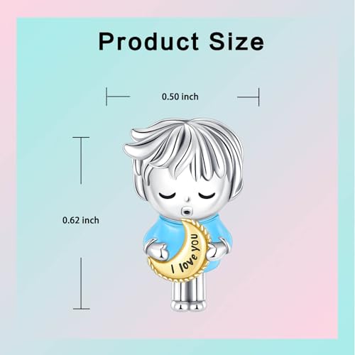 Luxilla Little Boy Charm 925 Sterling Silver Charms Fits Bracelets Necklace Pendant Bead Charms Jewelry Gift For Women thumb #5