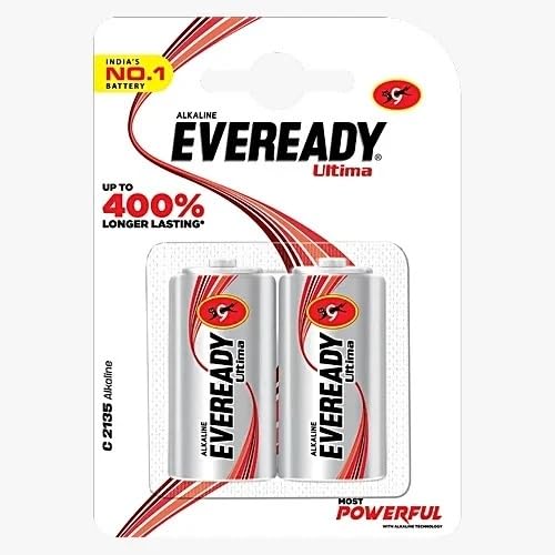 Eveready Alkaline Ultima C 2135 Battery 2 Pcs | Alkaline Battery, C Size, Pack of 1, Model 2135-image-1