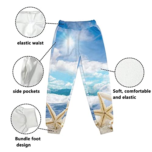 Forchrinse Colorful Dog Paw Print Boys Girls Soft Jogger Sweatpants with Pockets,4-15Years2