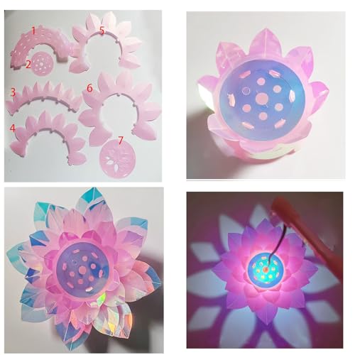 DIY Laterne Kinder,Hell Genug Coole Laternen Bastelset Set，St. Martin Dekoration，Weihnachten, Halloween Geschenke (Lotus Licht)