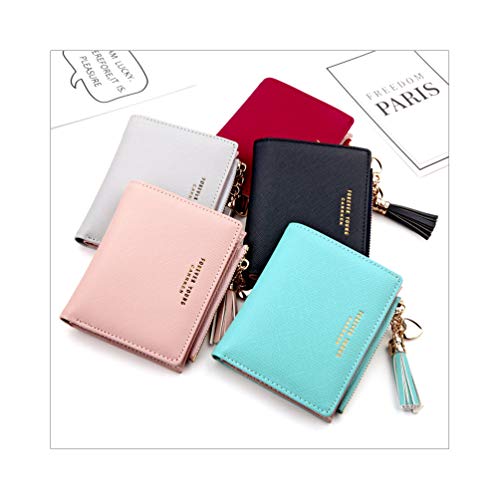 Chic Boutique De Mode Small Wallets For Women Girls Teens Slim Wallet Ladies Purse Cute Leather Thin Coin Zipper Minimalist Elegant (Black/Small) #TOP7