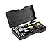 Stanley Stmt82672-0 Coffret De Douilles Compact ¼’’ + Cliquet 72 Dents + 1 Rallonge 75Mm + 1 Porte Embout + 22 Embouts - Boite Compacte Et Résistante - Jeu De 37 Pièces