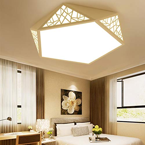 Plafonnier LED géométrique 50cm blanc pour l'éclairage de chambre