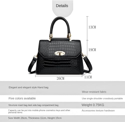 Xehuro Satchel Bag Handbag Top Handle Bag with Crocodile Pattern Shoulder Bag Briefcase for Women4