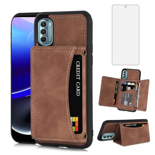 Protection Moto G Stylus 5G 2022 Asuwish étui portefeuille marron contre rayures et chutes