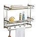 Produktbild AINIYF Badezimmer Regal Wandhalterung Handtuchhalter Glas-Badezimmer Rechteck Dusche Caddy Organizer Silber 304 Edelstahl Schraubbefestigung Zubehör