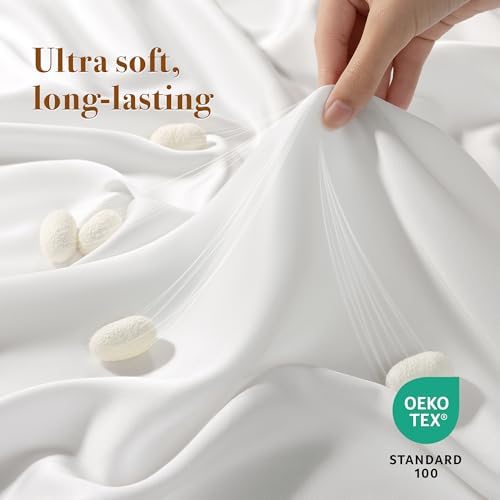 LBRO2M 100% Mulberry Silk Satin Sheets Set 16" Deep Pocket King Size - 2