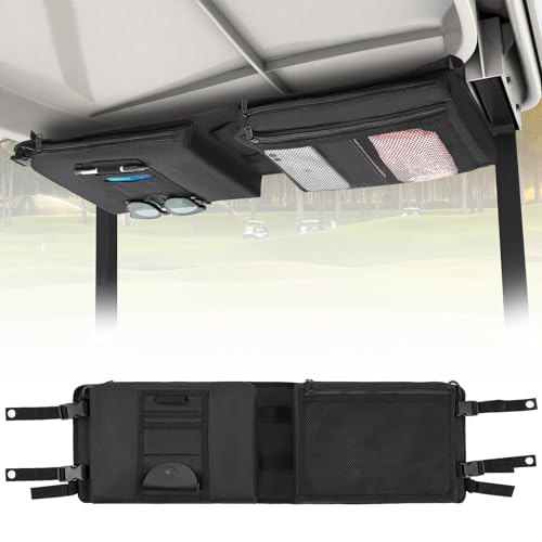 Bolsa de armazenamento superior para carrinho de golfe, organizador de malha de teto para carrinho d
