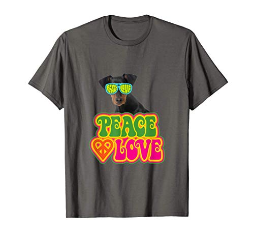 Peace Love Dog German Pinscher Camiseta