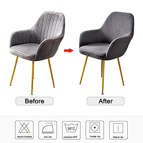 Housse de chaise à haute pente extensible pour rénover les dossiers hauts abîmés - 8