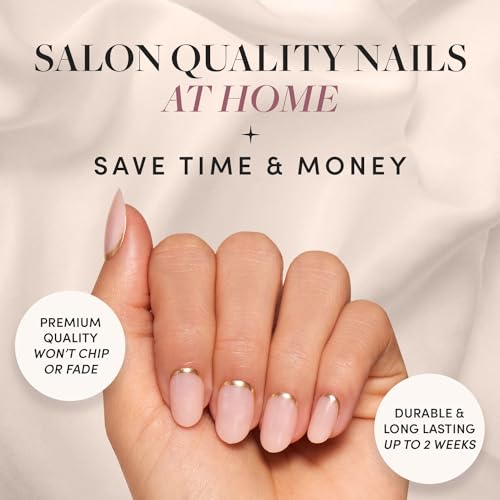 Glamnetic Press On Nails - Goal Digger | Glossy, Semi-Transparent, Short Round Nails, Salon Quality | 12 Sizes - 30 Nail Kit with Glue - Image 3