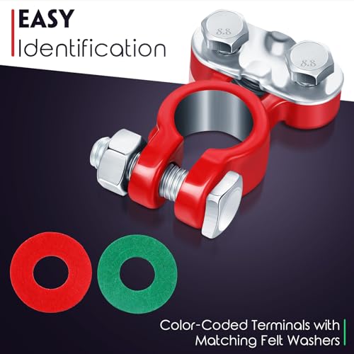 Frienda 12 Pieces Car Battery Terminals Connectors Zinc-plated Top Post Battery Cable Terminal Clamps with Anti-corrosion Washers Replacement for Marine Boat Rv Vehicles by Frienda - Image 5