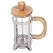 French Press Pot, żaroodporny wygodny uchwyt Bambusowy uchwyt Ekspres do kawy Retro Stylowy Łatwe czyszczenie do biura(350ml)