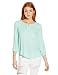 My Michelle Juniors 3/4 Sleeve Top with Front Pockets with Zippers and Lace Detail